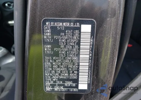 2012 Nissan Juke S from USA, damaged, VIN JN8AF5MV6CT123380